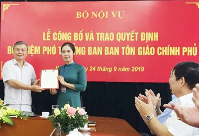 Bộ trưởng Nội vụ bổ nhiệm lãnh đạo Ban Tôn giáo Chính phủ